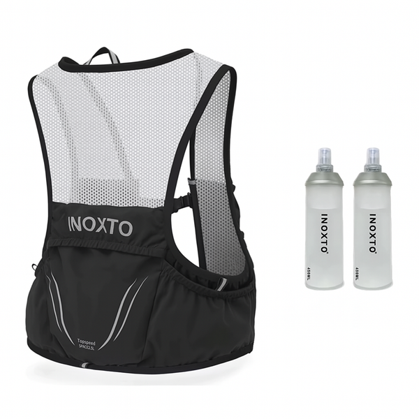 Colete Inoxto HydraRunning 2.5L + Duas Soft Flask 450ml