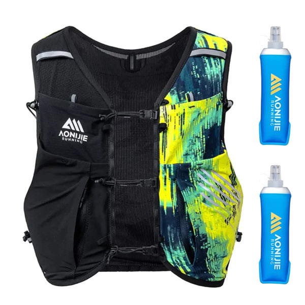 Colete Aonijie Run II 10L + Duas Garrafas Soft Flask Aonijie Running 500ml