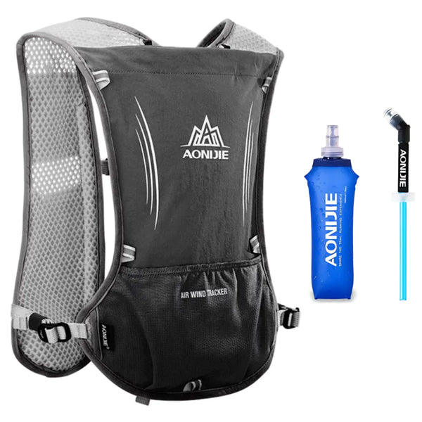 Colete Aonijie TrailSport 5L + Garrafa Soft Flask Aonijie 500ml + Canudo