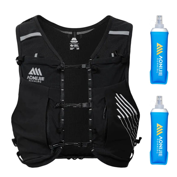 Colete Aonijie Run II 10L + Duas Garrafas Soft Flask Aonijie Running 500ml
